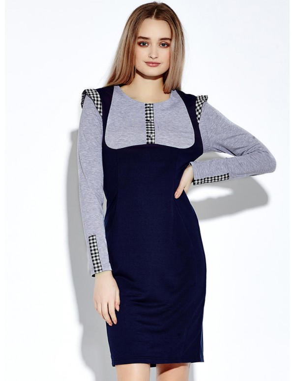 Vintage Women Two Pieces Patchwork Pencil Dresses