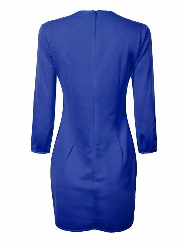 Women Pure Color Four Color Long Sleeve Dress