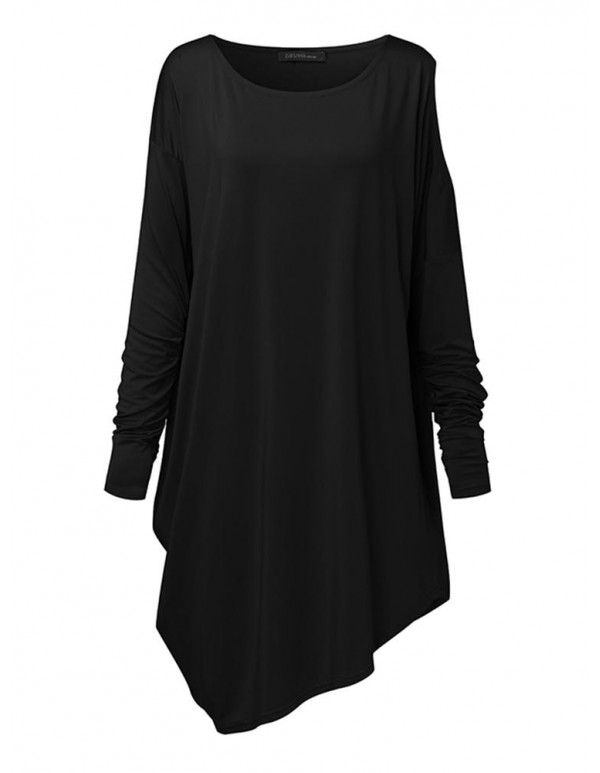 Sexy Women Cold Shoulder Long Sleeve Asymmetric Party Mini Dress