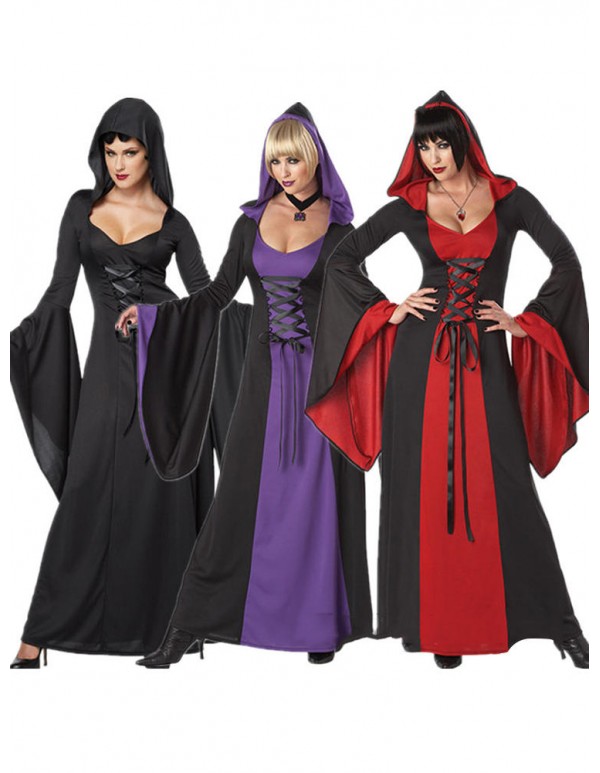 Halloween Costume Cosplay Magic Witch Dress Up Long Dress