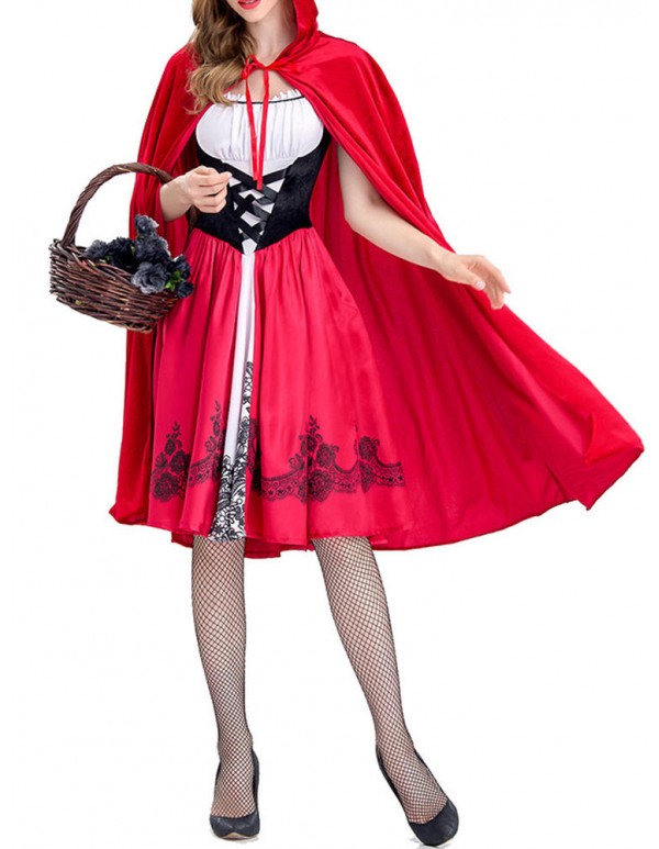 Halloween Costumes Sexy Cloak Patchwork Cosplay Party Mini Dress