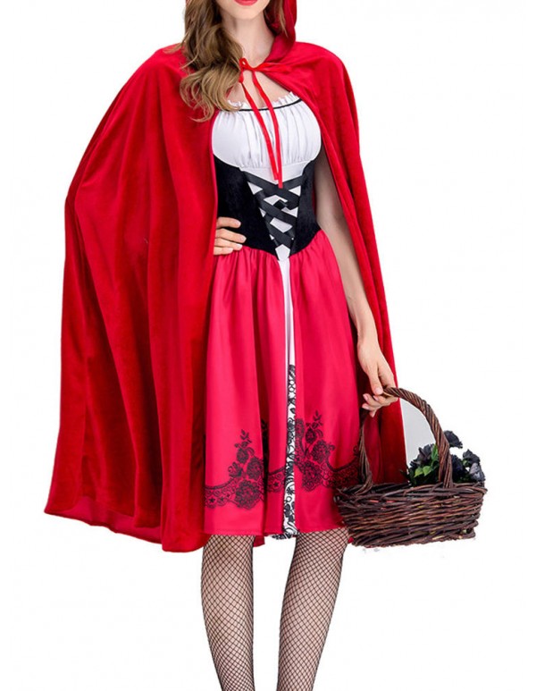 Halloween Costumes Sexy Cloak Patchwork Cosplay Party Mini Dress