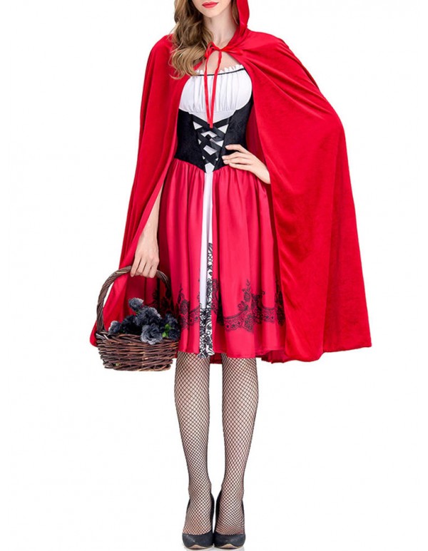 Halloween Costumes Sexy Cloak Patchwork Cosplay Party Mini Dress